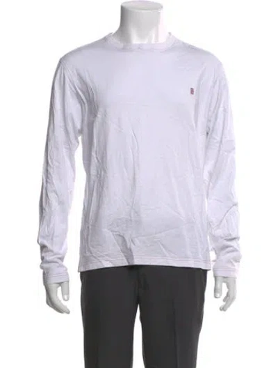 Pre-owned Carolina Herrera Crew Neck Long Sleeve Henley In White