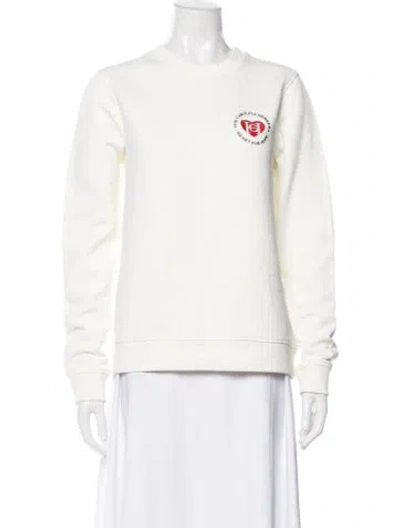 Pre-owned Carolina Herrera Crew Neck Long Sleeve Sweatshirt W/ Tags In White