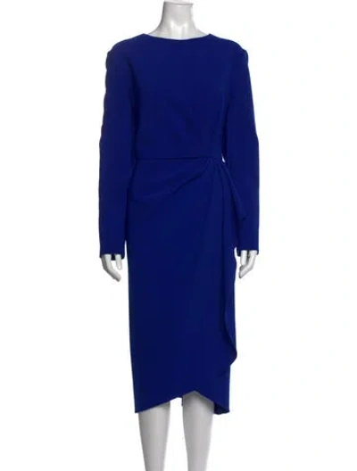 Pre-owned Carolina Herrera Crew Neck Midi Length Dress W/ Tags In Blue