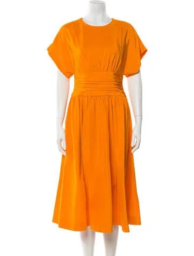 Pre-owned Carolina Herrera Crew Neck Midi Length Dress W/ Tags In Gold