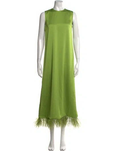 Pre-owned Carolina Herrera Crew Neck Midi Length Dress W/ Tags In Green