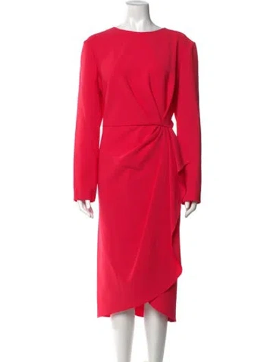 Pre-owned Carolina Herrera Crew Neck Midi Length Dress W/ Tags In Pink