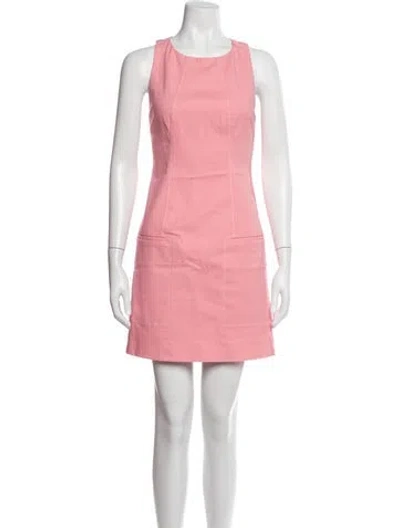 Pre-owned Carolina Herrera Crew Neck Mini Dress In Pink