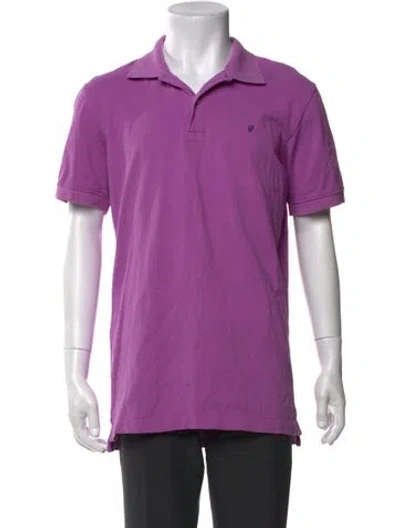 Pre-owned Carolina Herrera Crew Neck Short Sleeve Polo Shirt In Purple