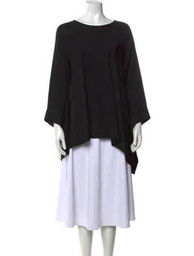 Pre-owned Carolina Herrera Crew Neck Short Sleeve Top In Black