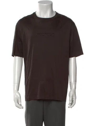 Pre-owned Carolina Herrera Crew Neck Short Sleeve T-shirt In Brown