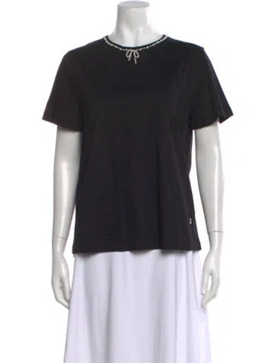Pre-owned Carolina Herrera Crew Neck Short Sleeve T-shirt W/ Tags In Black