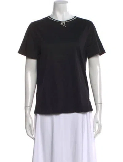 Pre-owned Carolina Herrera Crew Neck Short Sleeve T-shirt W/ Tags In Black