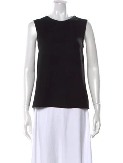 Pre-owned Carolina Herrera Crew Neck Sleeveless Top In Black
