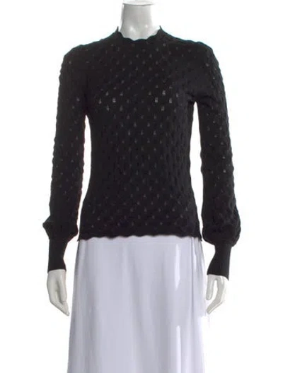 Pre-owned Carolina Herrera Crew Neck Sweater In Black
