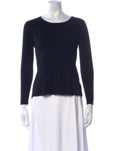 Pre-owned Carolina Herrera Crew Neck Sweater In Black