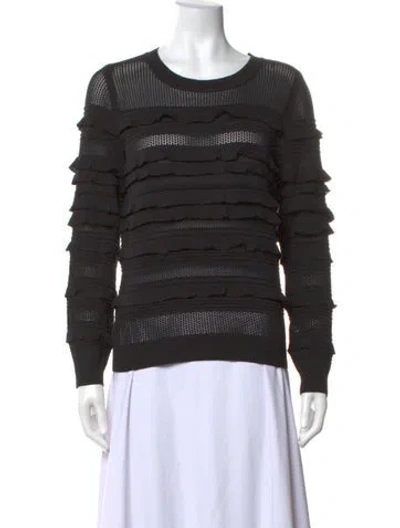 Pre-owned Carolina Herrera Crew Neck Sweater In Black