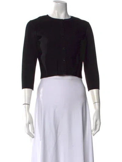 Pre-owned Carolina Herrera Crew Neck Sweater In Black