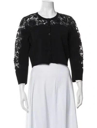 Pre-owned Carolina Herrera Crew Neck Sweater In Black