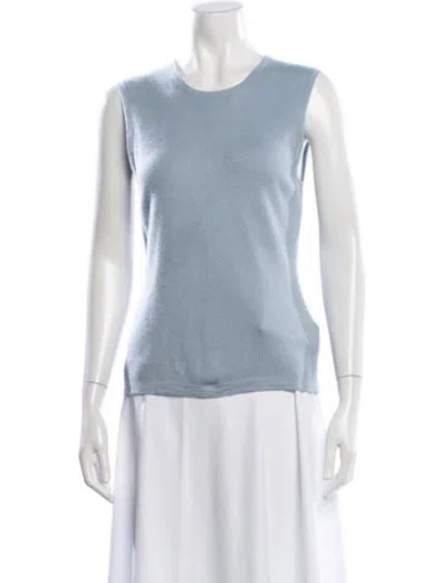 Pre-owned Carolina Herrera Crew Neck Sweater In Blue