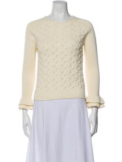 Pre-owned Carolina Herrera Crew Neck Sweater In Neutral