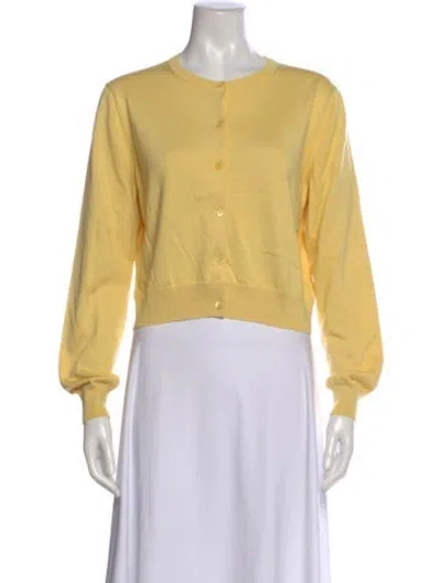 Pre-owned Carolina Herrera Crew Neck Sweater In Yellow