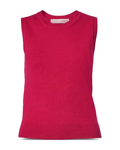 Carolina Herrera Crewneck Cashmere Tank Top In Purple