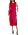 Carolina Herrera Crewneck Midi Dress In Red