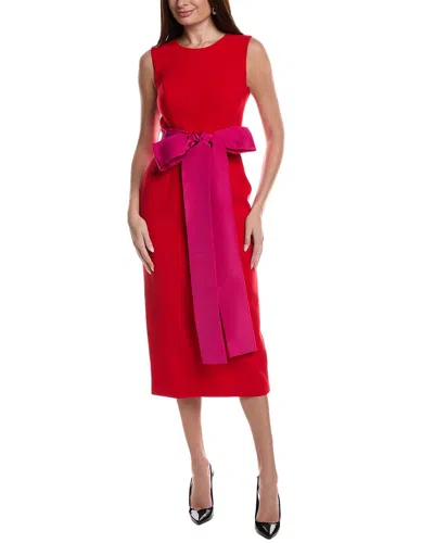 Carolina Herrera Crewneck Midi Dress In Red