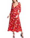 Shop Carolina Herrera Criss Cross Maxi Dress In Red