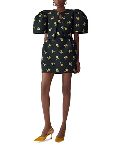 Carolina Herrera Cropped Bell Sleeve Jacket In Green