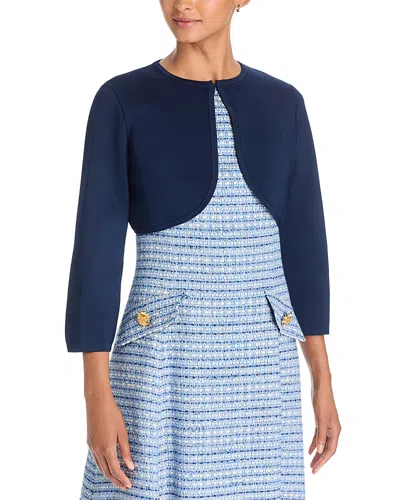 Carolina Herrera Cropped Bolero Sweater In Blue