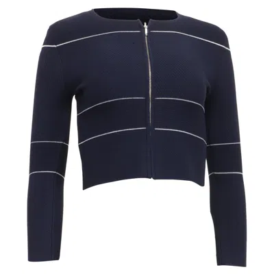 Carolina Herrera Cropped Cardigan In Navy Blue Viscose