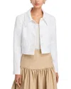 Carolina Herrera Floral Brocade Crop Jacket In Gray