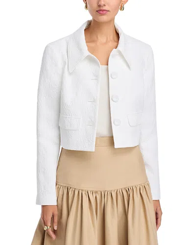 Carolina Herrera Cropped Collared Jacket In Gray