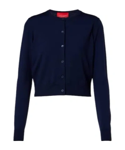 Carolina Herrera Cropped Wool Cardigan In Black