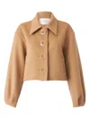 Carolina Herrera Cropped Wool Jacket In Brown