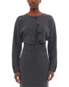 Carolina Herrera Cropped Wool Jacket In Gray