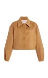 Carolina Herrera Cropped Wool Jacket In Tan