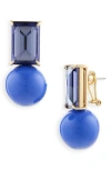 Carolina Herrera Faux Pearl Disc Stud Earrings In Delphinium