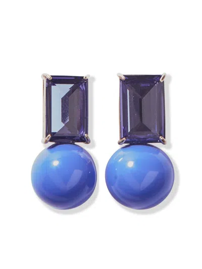 Carolina Herrera Crystal And Ball Drop Earrings In Gold