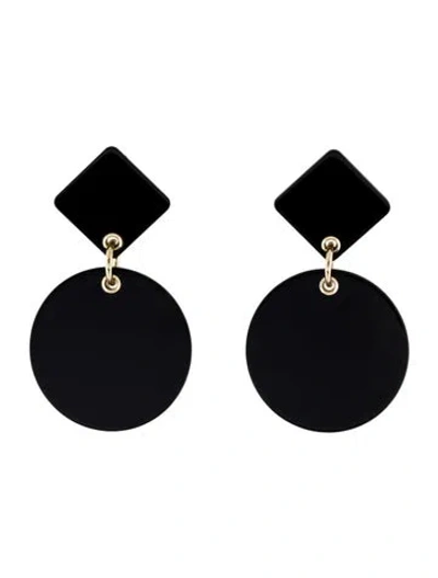 Pre-owned Carolina Herrera Crystal & Plexiglass Geometric Shapes Earrings In Multi