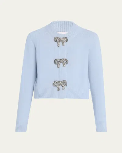 Carolina Herrera Crystal Bow Wool-cashmere Cardigan