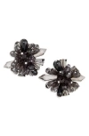 Carolina Herrera Crystal Cluster Earrings In Gold