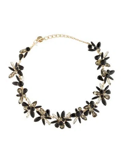 Pre-owned Carolina Herrera Crystal Cluster Necklace, 18.5" In Multicolor