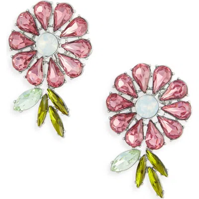 Carolina Herrera Crystal Daisy Drop Earrings In Delphinium Mult