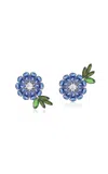 Carolina Herrera Crystal Embellished Daisy Earrings In Blue