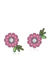 Carolina Herrera Crystal Embellished Daisy Earrings In Pink