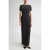 Carolina Herrera Crystal Embellished Stretch Crepe Column Gown In Black
