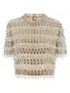 Carolina Herrera Crystal-embellished Short-sleeved Top In Neutral