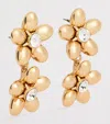 Carolina Herrera Crystal Flower Earrings In Gold