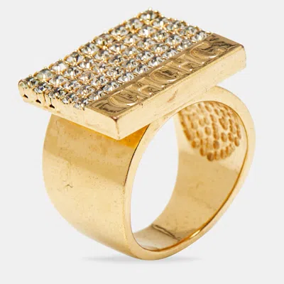 Carolina Herrera Crystal Gold Tone Ring