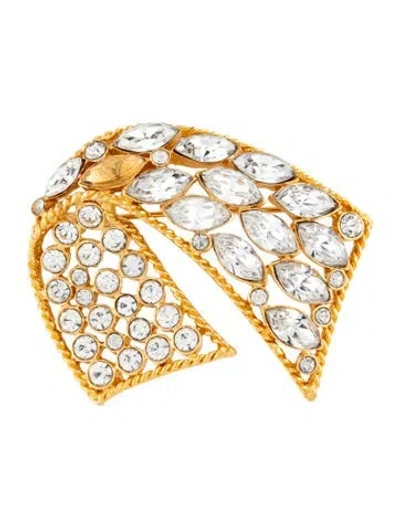 Pre-owned Carolina Herrera Crystal Pin Brooch In Multicolor