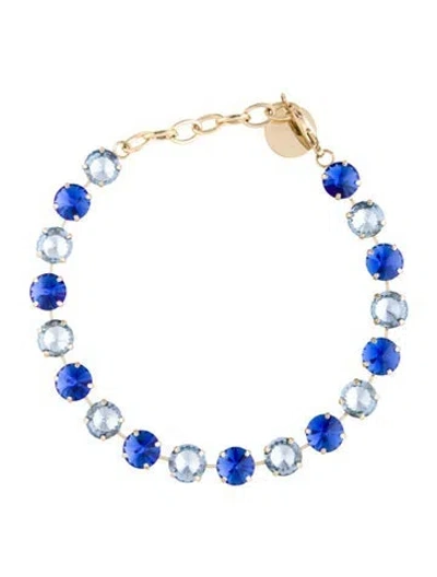 Pre-owned Carolina Herrera Crystal Riviere Necklace, 16" In Blue