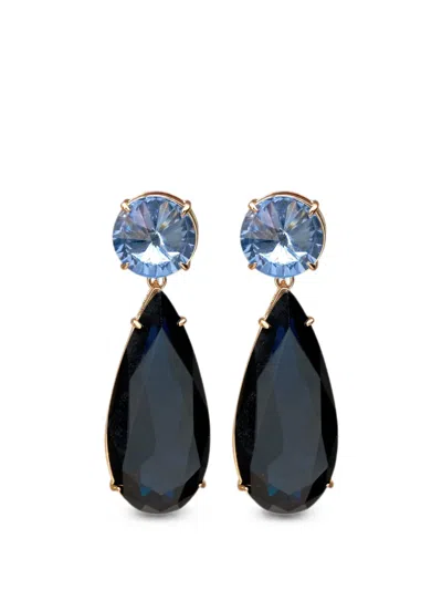 Carolina Herrera Crystal-embellished Drop Earrings In Blue